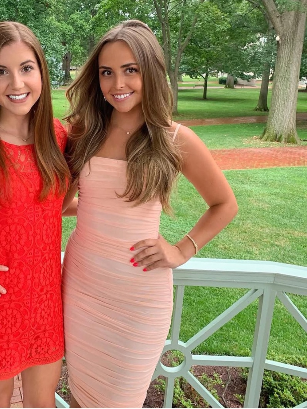 Peach midi dress - Small